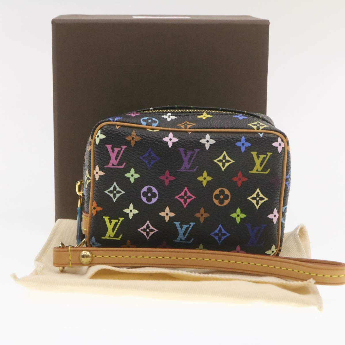 LOUIS VUITTON Multicolor Trousse Wapity Pouch Bag Black M58034 LV Auth hk055