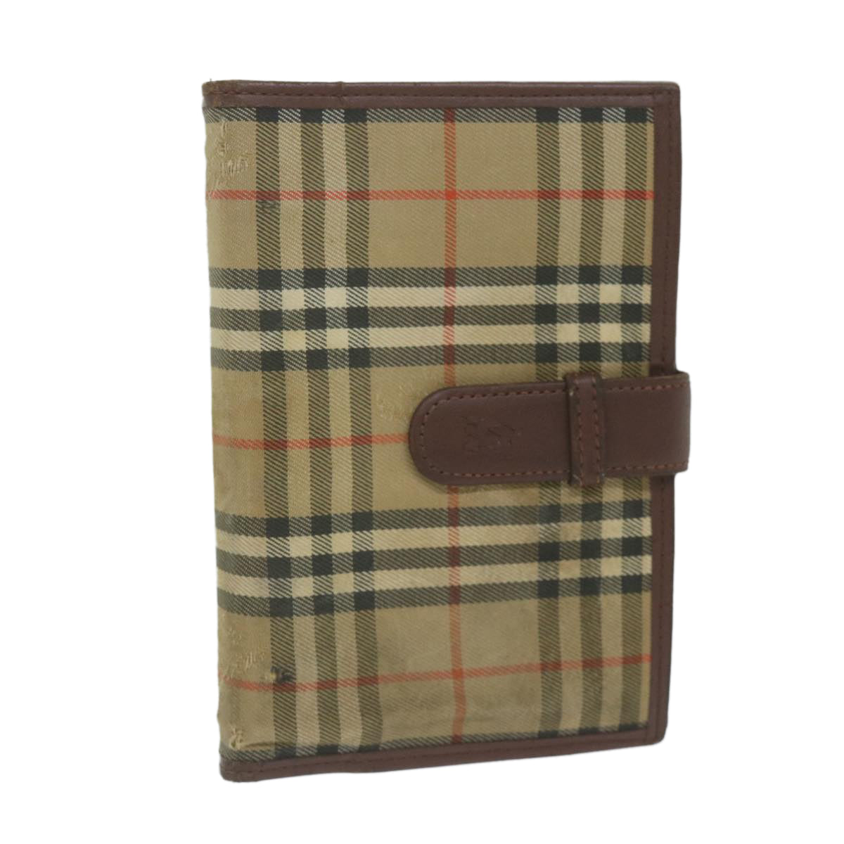 BURBERRY Nova Check Agenda Day Planner Cover Nylon Canvas Beige Auth hk1000