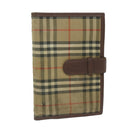 BURBERRY Nova Check Agenda Day Planner Cover Nylon Canvas Beige Auth hk1000-1