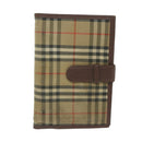 BURBERRY Nova Check Agenda Day Planner Cover Nylon Canvas Beige Auth hk1000-13