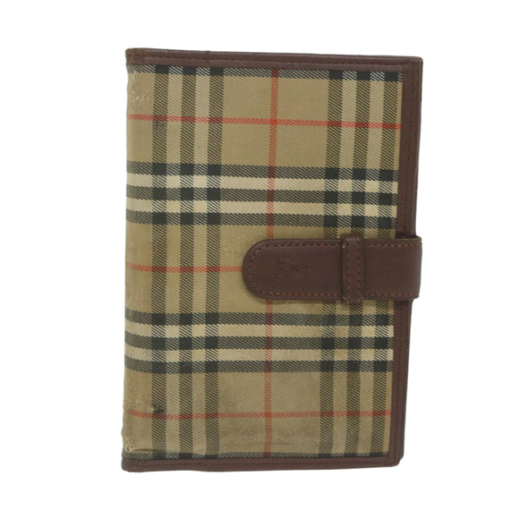 BURBERRY Nova Check Agenda Day Planner Cover Nylon Canvas Beige Auth hk1000