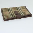 BURBERRY Nova Check Agenda Day Planner Cover Nylon Canvas Beige Auth hk1000-5
