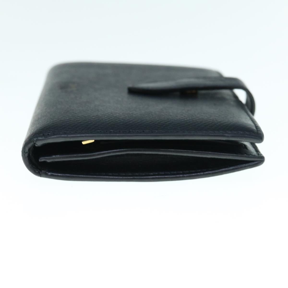 CELINE Wallet Leather Black Auth hk1002