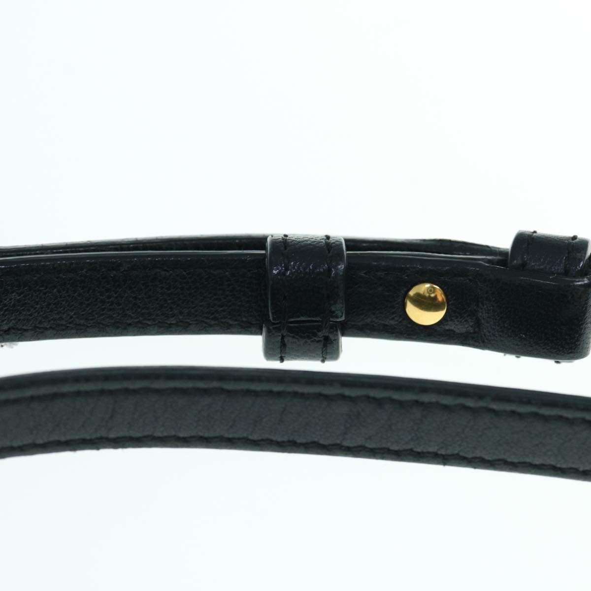 CELINE Trio Shoulder Bag Leather Black Auth hk1006