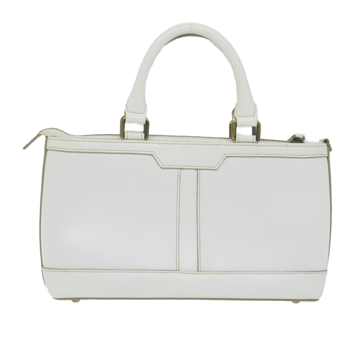 BURBERRY Hand Bag Leather White Auth hk1017 - 0