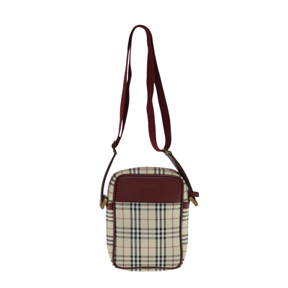 BURBERRY Nova Check Shoulder Bag Nylon Canvas Beige Auth hk1021 - 0