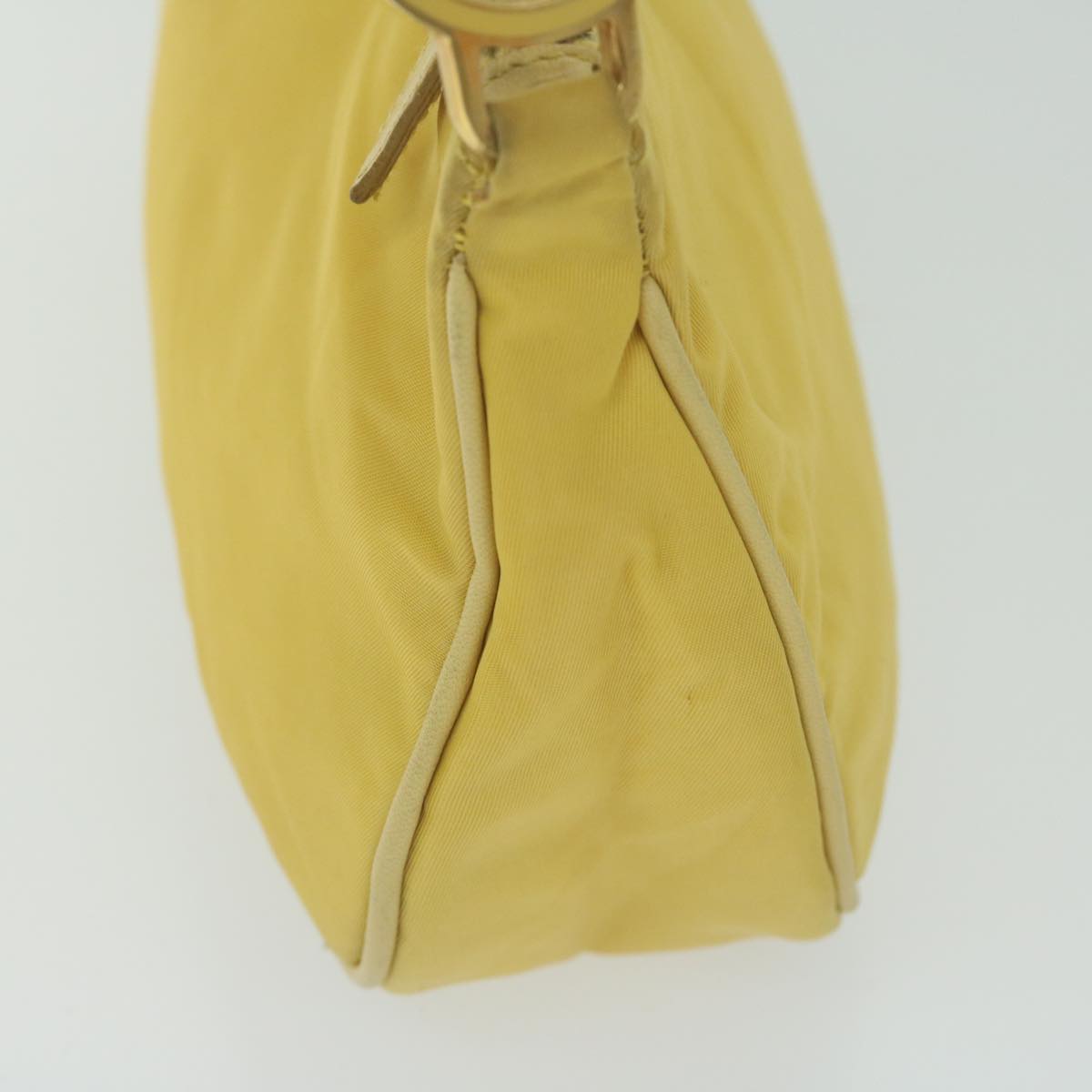 PRADA Accessory Pouch Nylon Yellow Auth hk1026