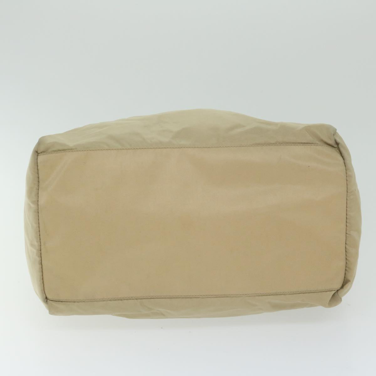 PRADA Hand Bag Nylon Beige Auth hk1030