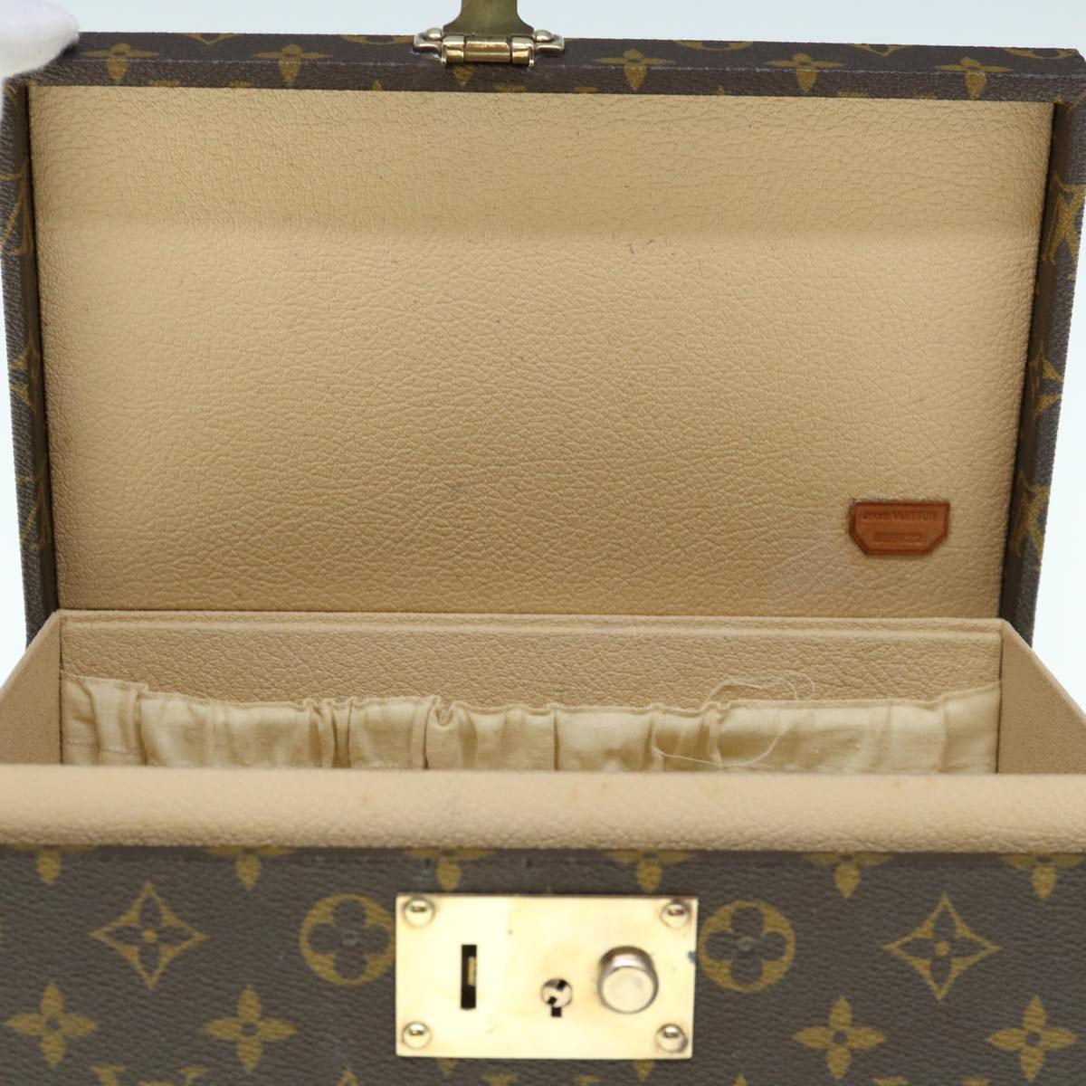 LOUIS VUITTON Monogram Boite A Tour Jewelry Box M47236 LV Auth hk1040