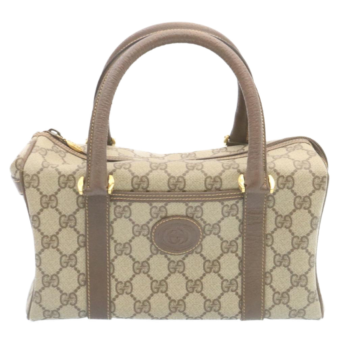 GUCCI GG Canvas Hand Bag Beige Auth hk233