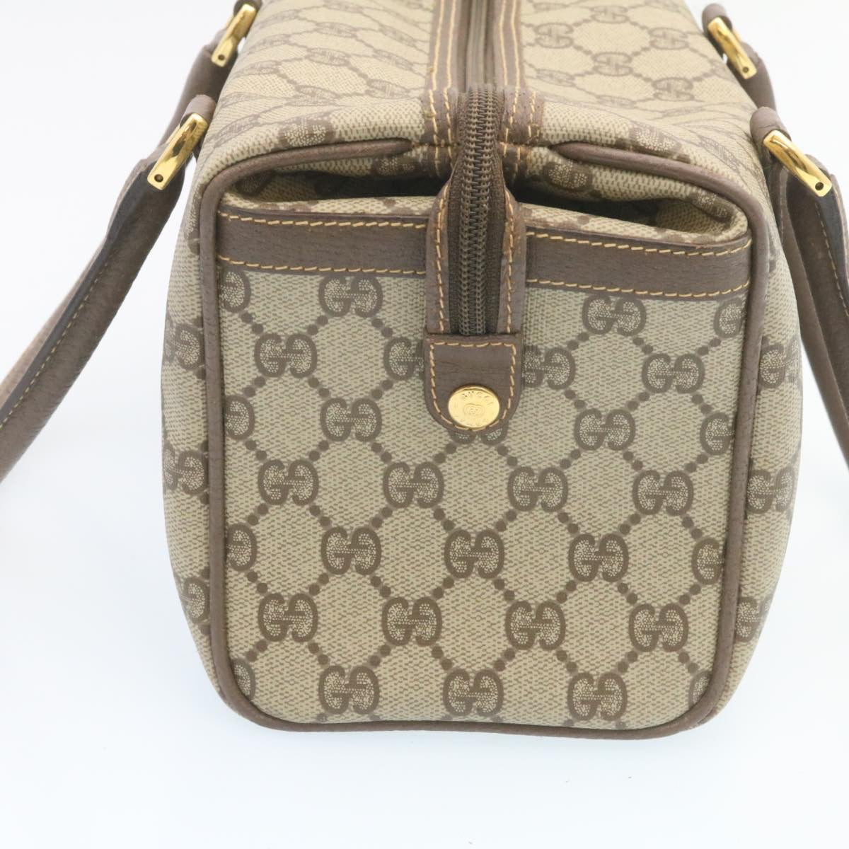 GUCCI GG Canvas Hand Bag Beige Auth hk233