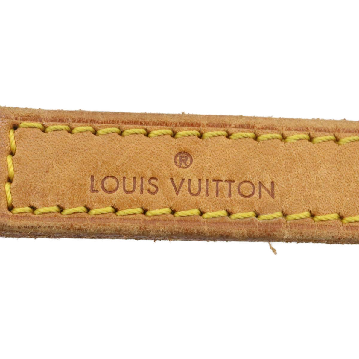 LOUIS VUITTON Shoulder Strap Leather Beige LV Auth hk278