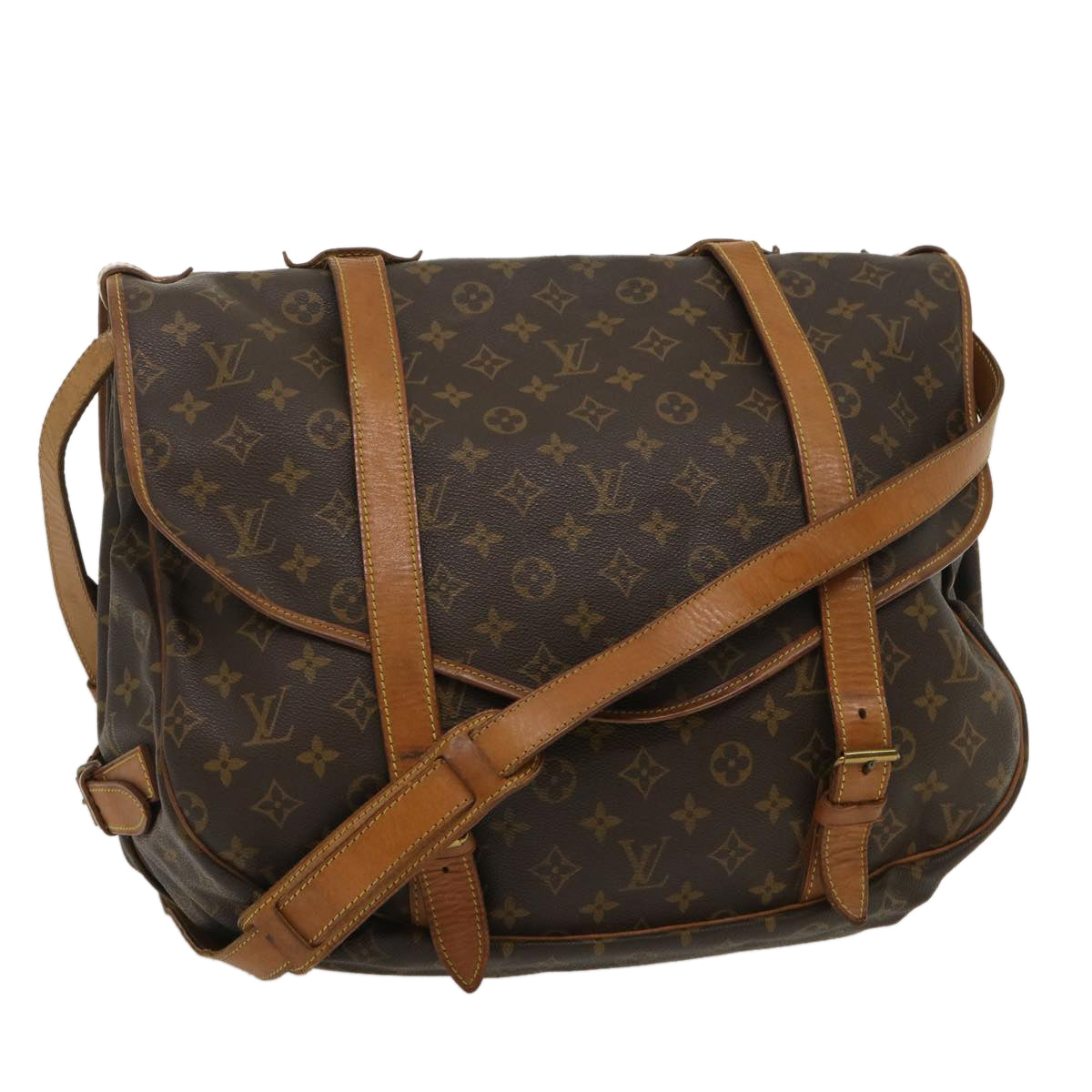 LOUIS VUITTON Monogram Saumur 43 Shoulder Bag M42252 LV Auth hk401