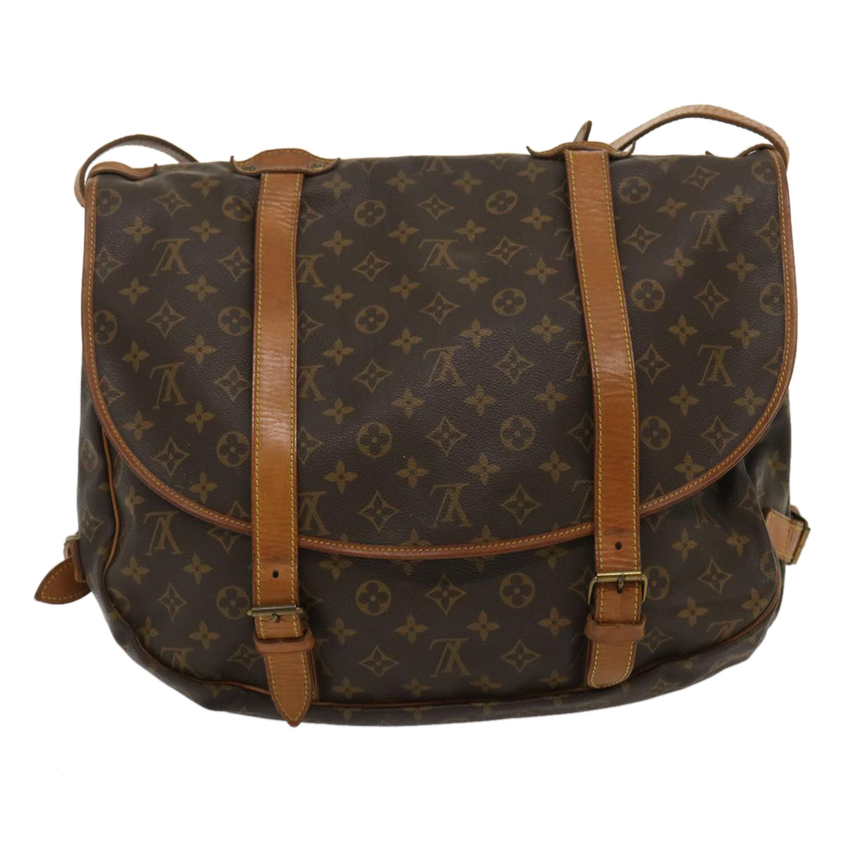 LOUIS VUITTON Monogram Saumur 43 Shoulder Bag M42252 LV Auth hk401