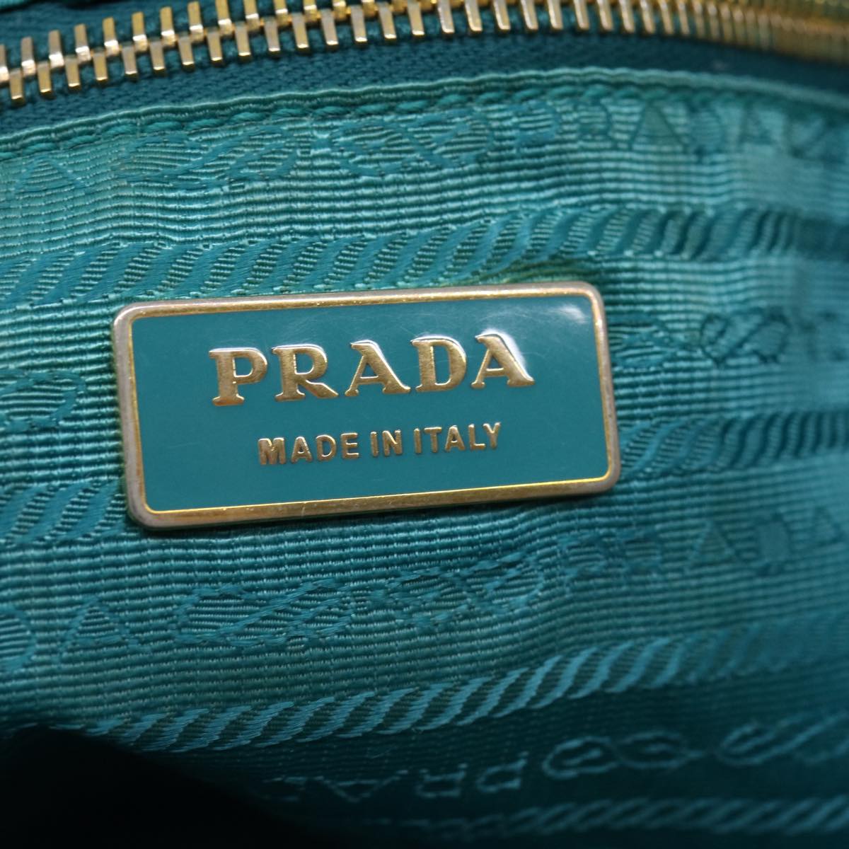 PRADA Hand Bag Nylon Turquoise Blue Auth hk434
