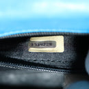 CHANEL Hand Bag Lamb Skin Blue CC Auth hk455A-11