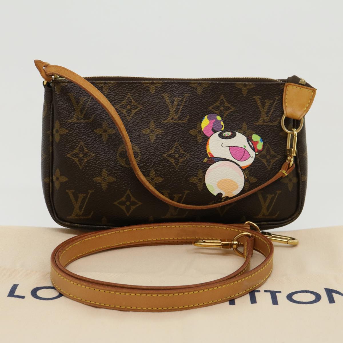 LOUIS VUITTON Monogram panda Pochette Accessoires Pouch 2way M51981  Auth hk474A