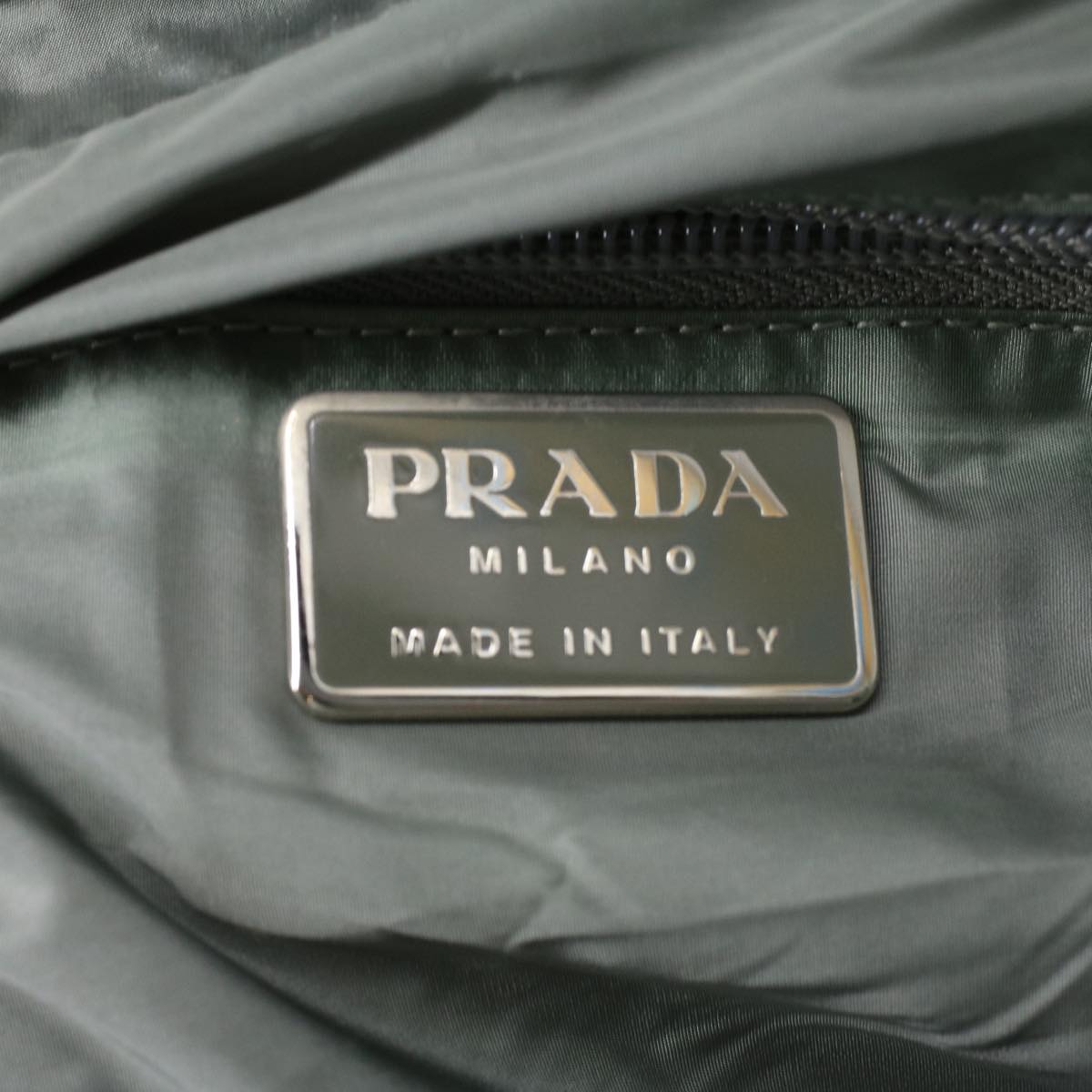 PRADA Sports Hand Bag Nylon Gray Auth hk548