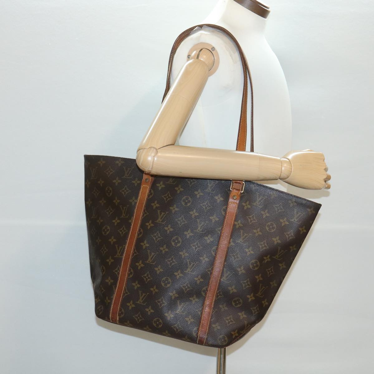 LOUIS VUITTON Monogram Sac Shopping Tote Bag M51108 LV Auth hk563