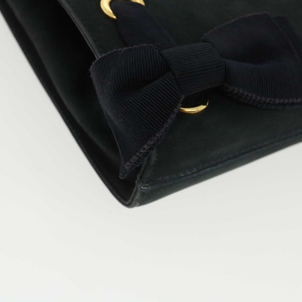 Salvatore Ferragamo Shoulder Bag Leather Black Auth hk580
