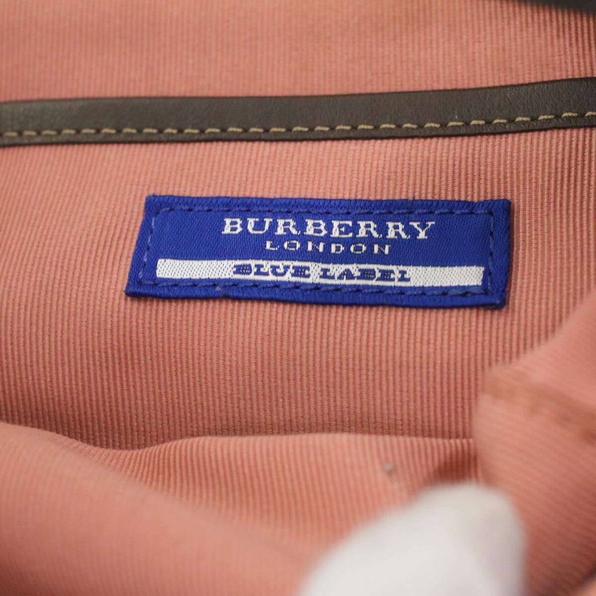 BURBERRY Nova Check Hand Bag Canvas 2way Pink Brown Auth hk617