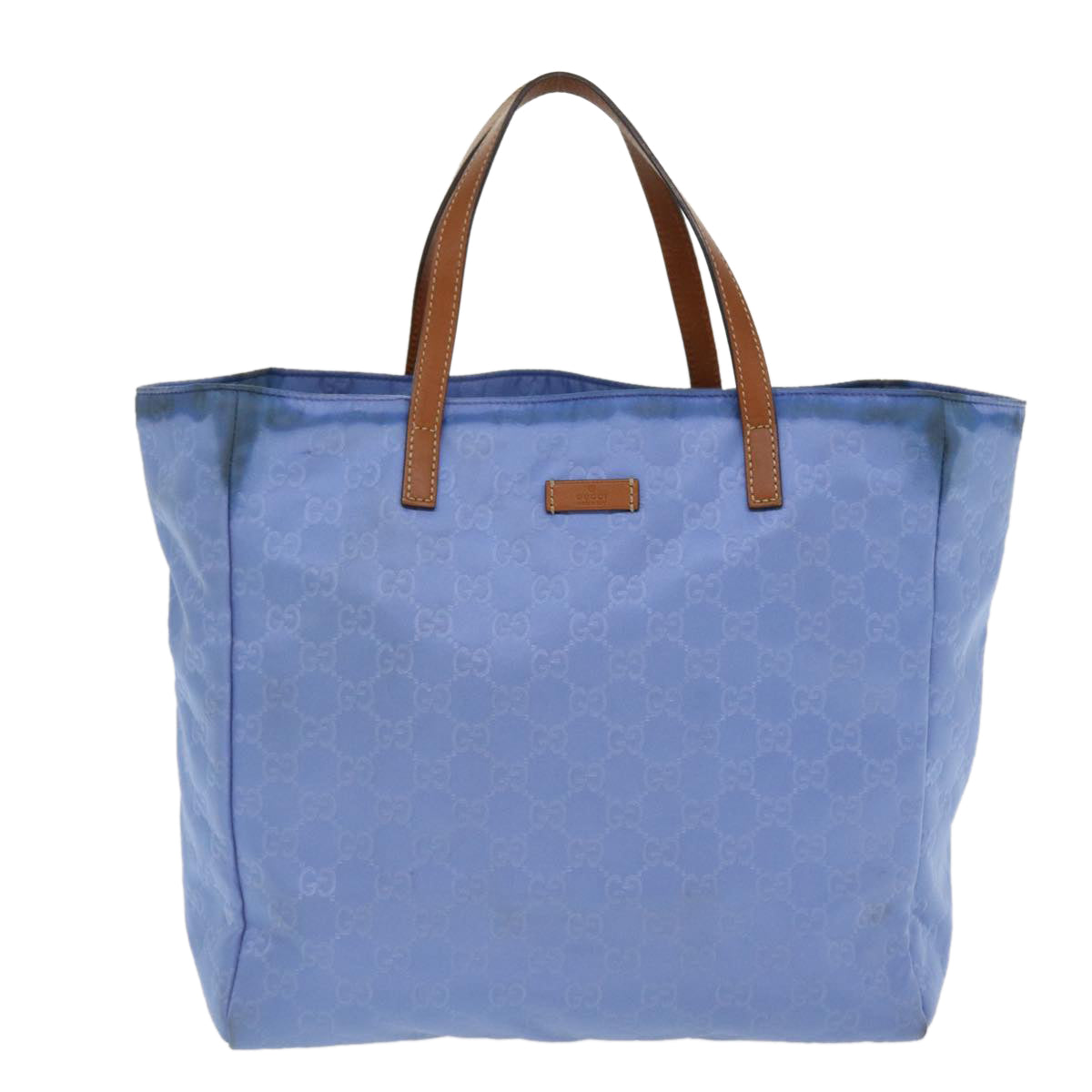 GUCCI GG Canvas Tote Bag Light Blue 282439 Auth hk625