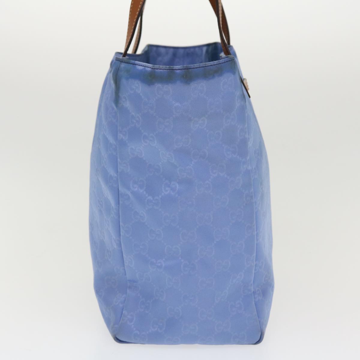 GUCCI GG Canvas Tote Bag Light Blue 282439 Auth hk625