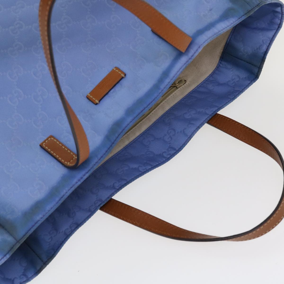 GUCCI GG Canvas Tote Bag Light Blue 282439 Auth hk625