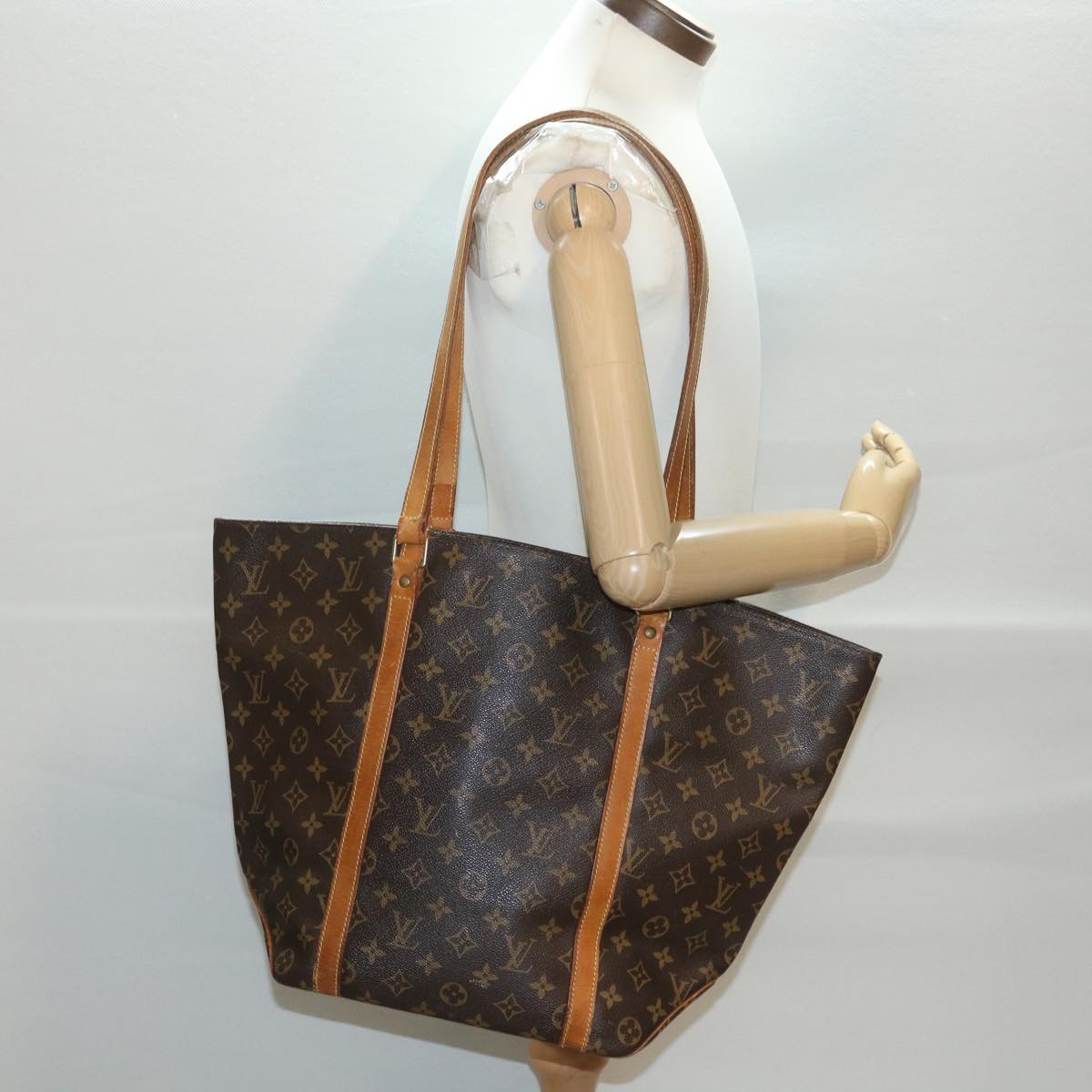 LOUIS VUITTON Monogram Sac Shopping Tote Bag M51108 LV Auth hk634