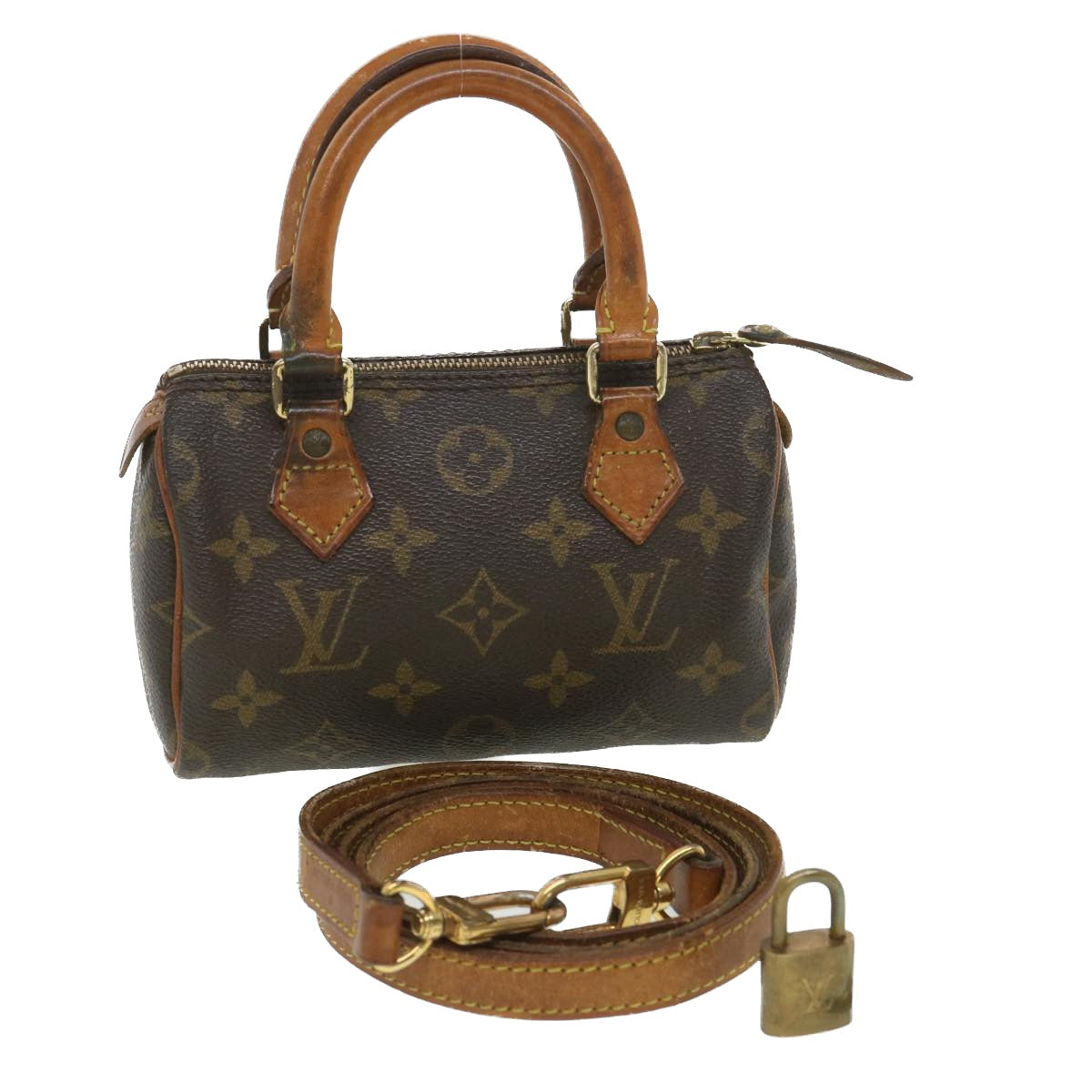 LOUIS VUITTON Monogram Mini Speedy Hand Bag 2way M41534 LV Auth hk645