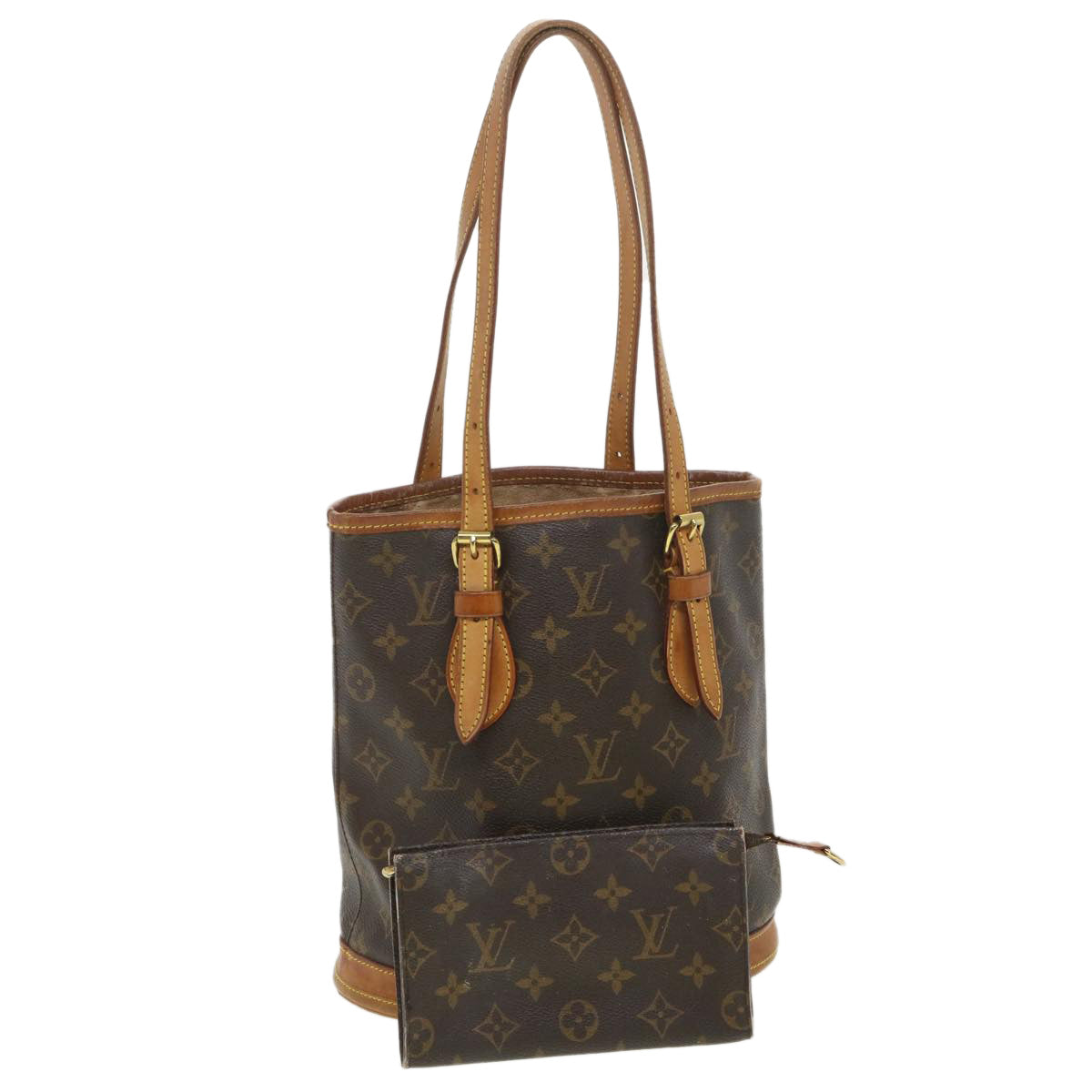 LOUIS VUITTON Monogram Bucket PM Shoulder Bag M42238 LV Auth hk646