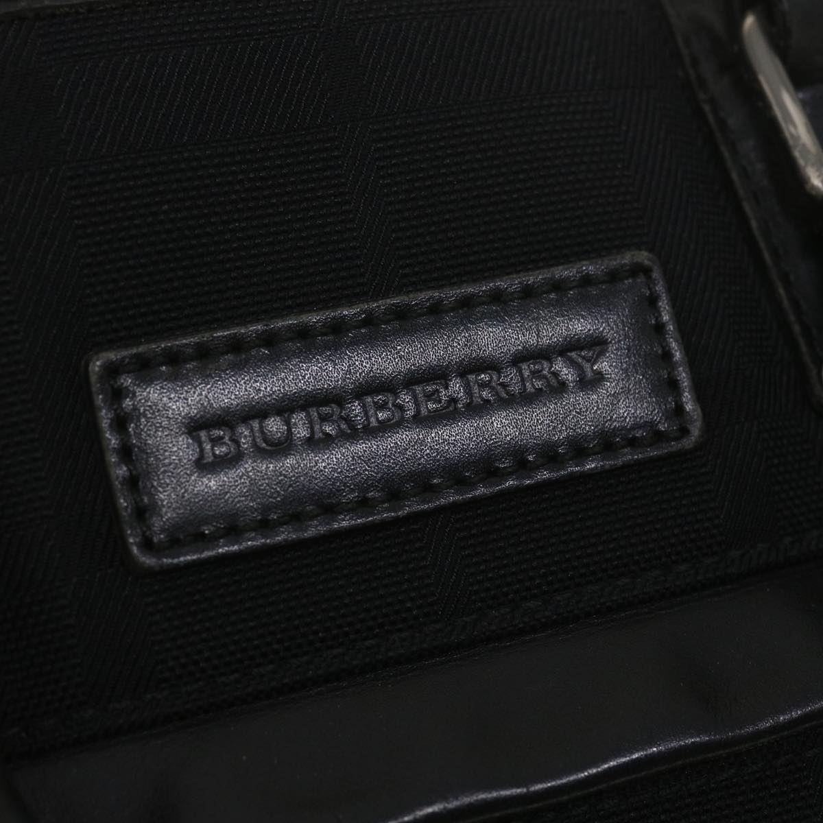 BURBERRY Nova Check Business Bag Nylon Black Auth hk647