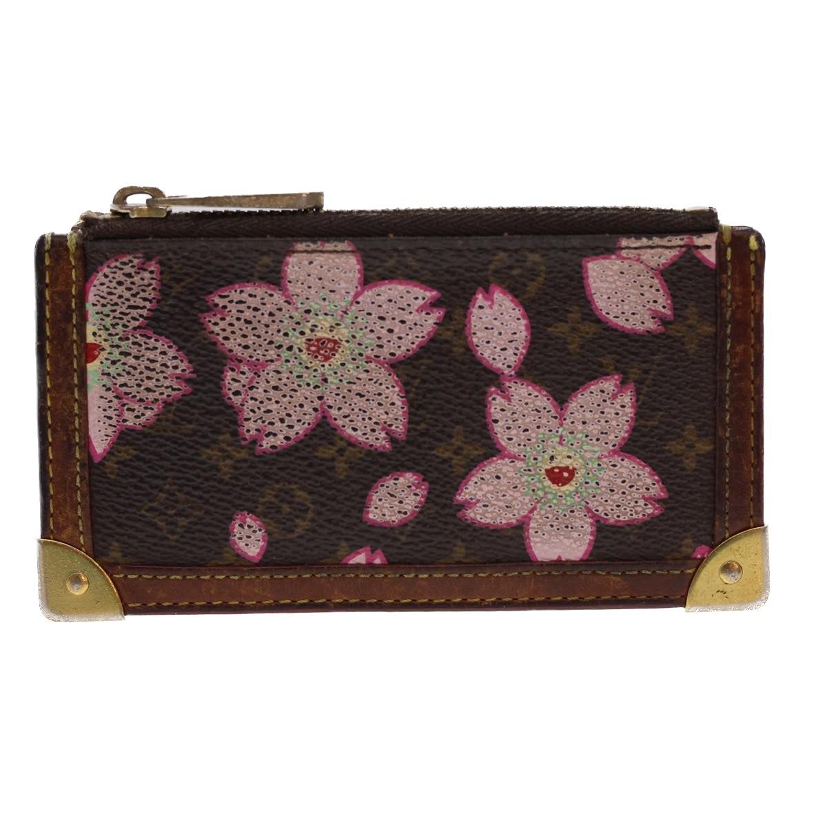 LOUIS VUITTON Monogram Cherry Blossom Pochette Cles Coin Purse M92015 LV hk661