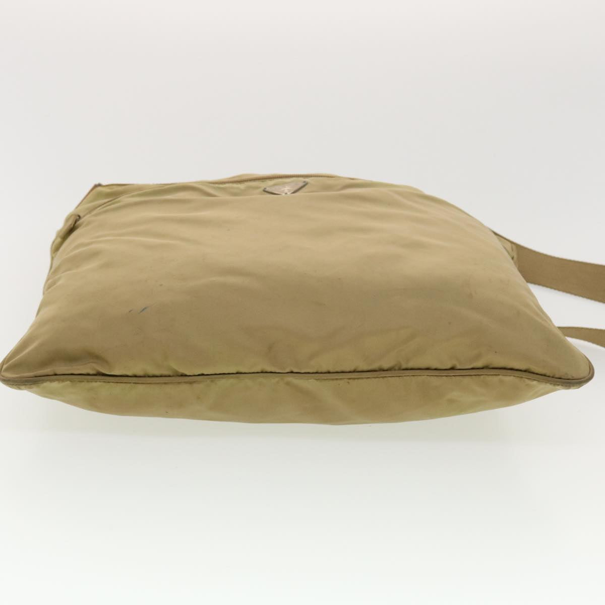 PRADA Shoulder Bag Nylon Beige Auth hk689