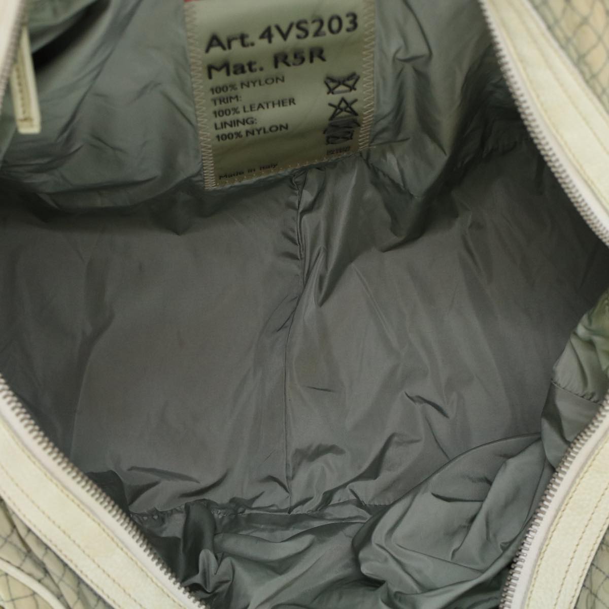 PRADA Quilted Boston Bag Nylon Gray Auth hk697