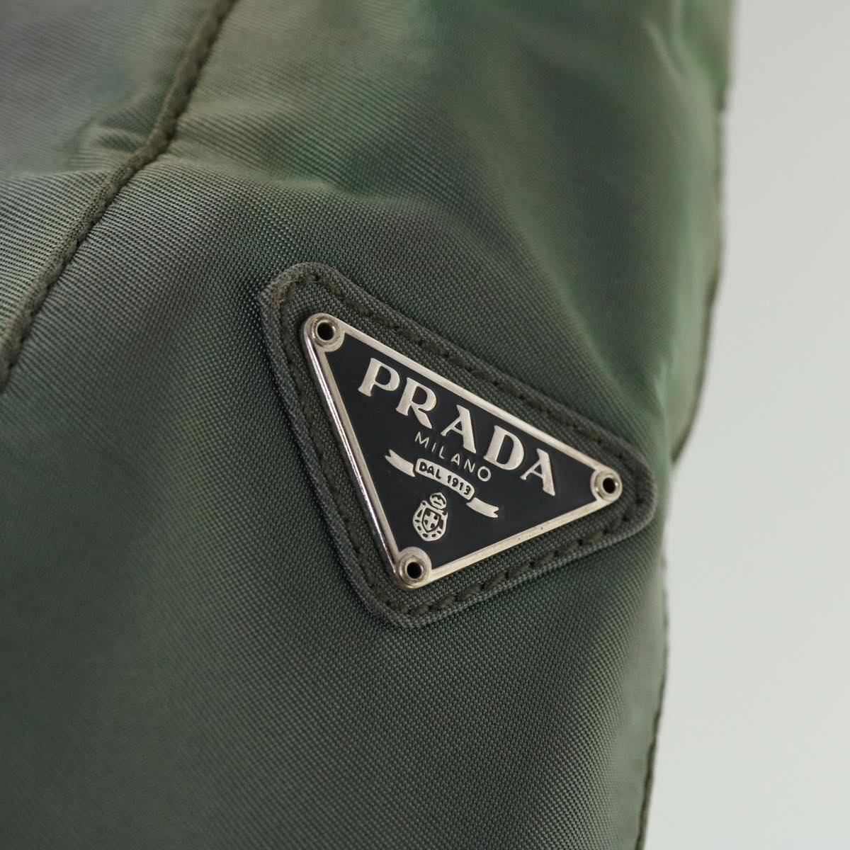PRADA Shoulder Bag Nylon Gray Auth hk703