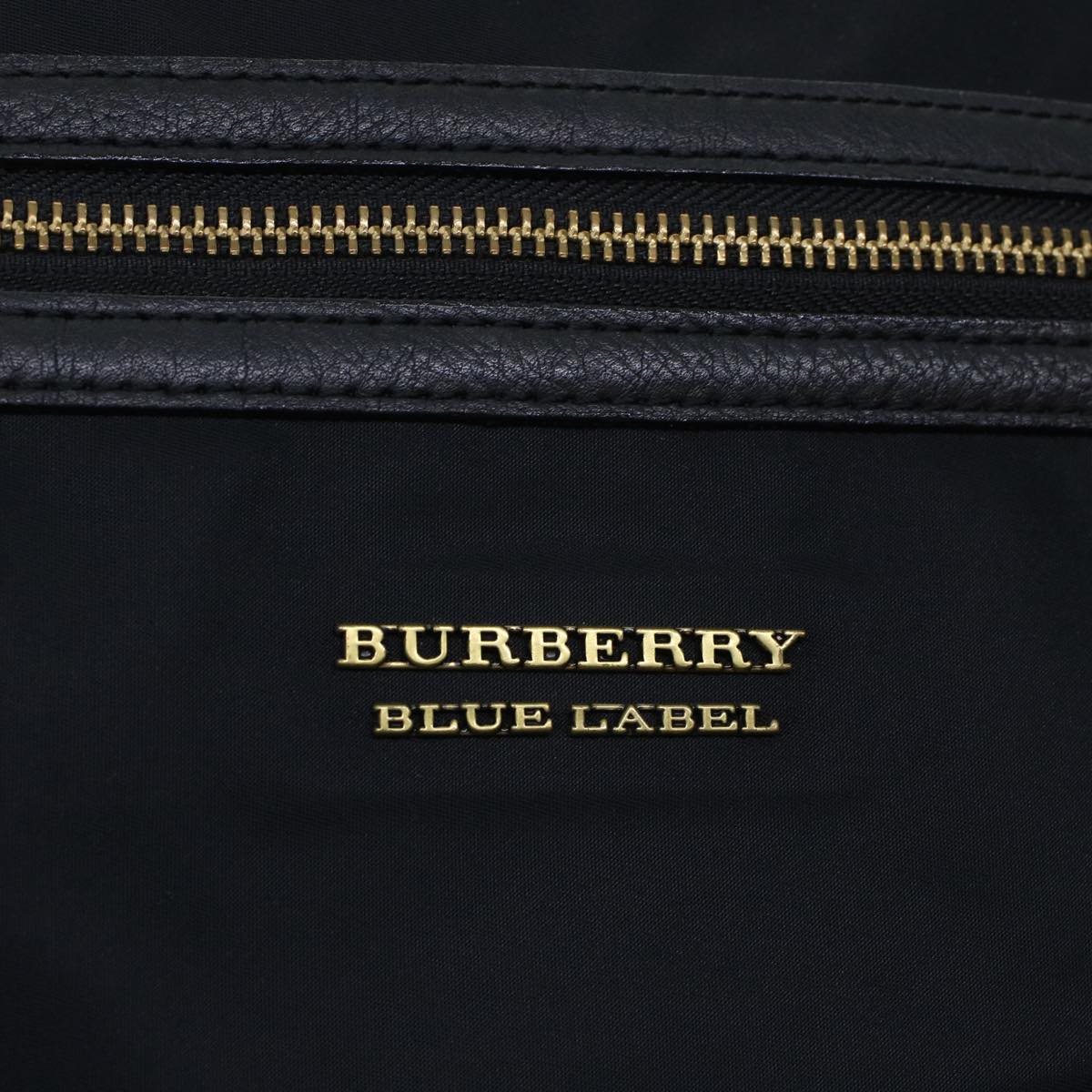 BURBERRY Blue Label Shoulder Bag Nylon Black Auth hk726