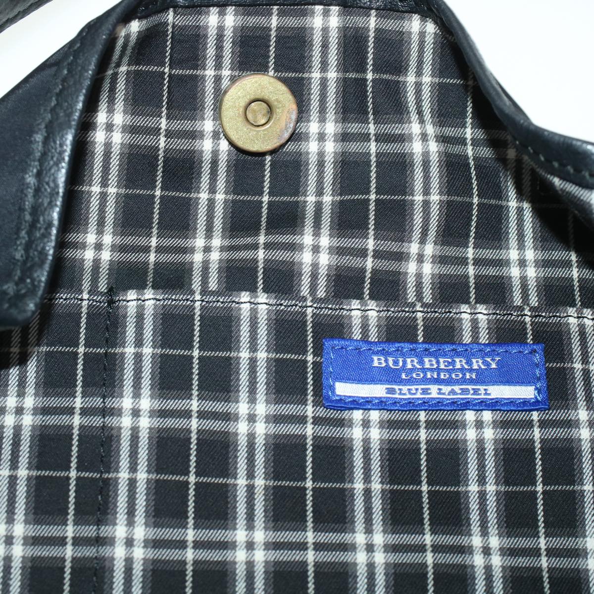 BURBERRY Blue Label Shoulder Bag Nylon Black Auth hk726