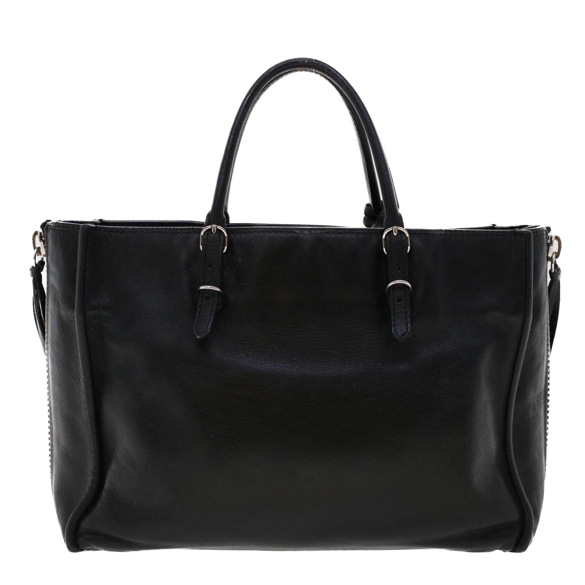 BALENCIAGA Mini Paper Hand Bag Leather Black Auth hk743 - 0
