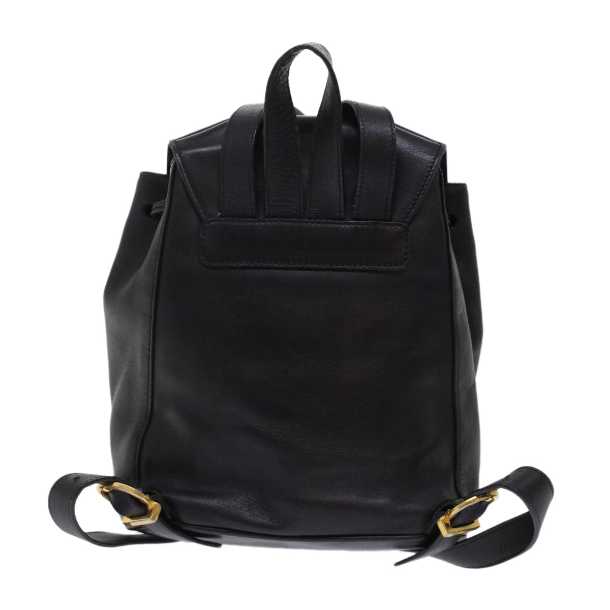 Salvatore Ferragamo Gancini Backpack Leather Black Auth hk771 - 0