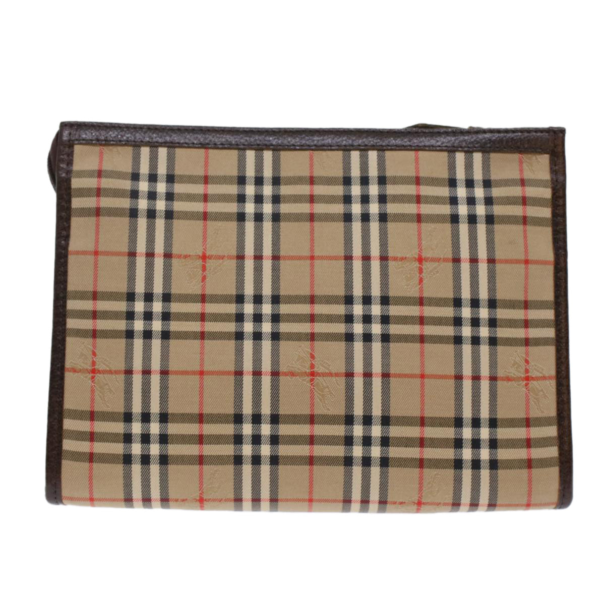 BURBERRY Nova Check Clutch Bag Canvas Leather Beige Brown Auth hk776 - 0