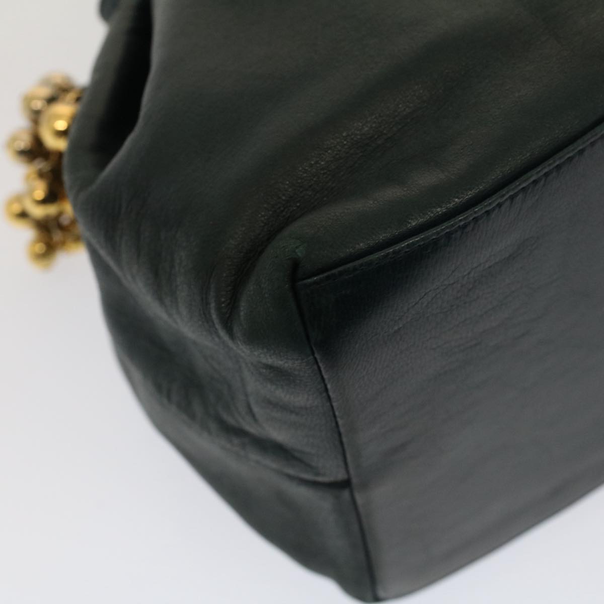 Salvatore Ferragamo Shoulder Bag Leather Green Auth hk808