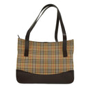 BURBERRY Nova Check Shoulder Bag Canvas Beige Brown Auth hk811-2