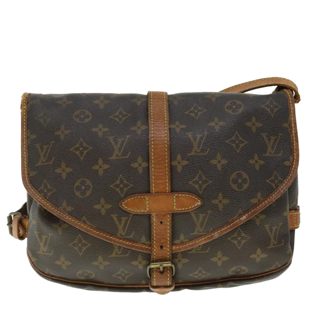 LOUIS VUITTON Monogram Saumur 30 Shoulder Bag M42256 LV Auth hk818