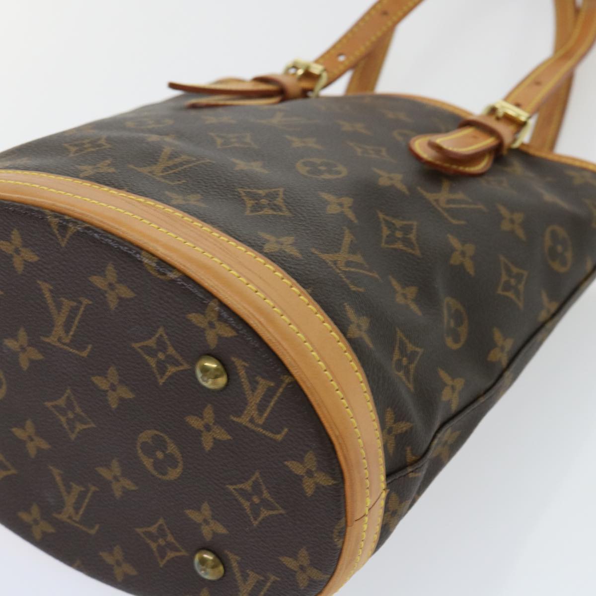 LOUIS VUITTON Monogram Bucket PM Shoulder Bag M42238 LV Auth hk823