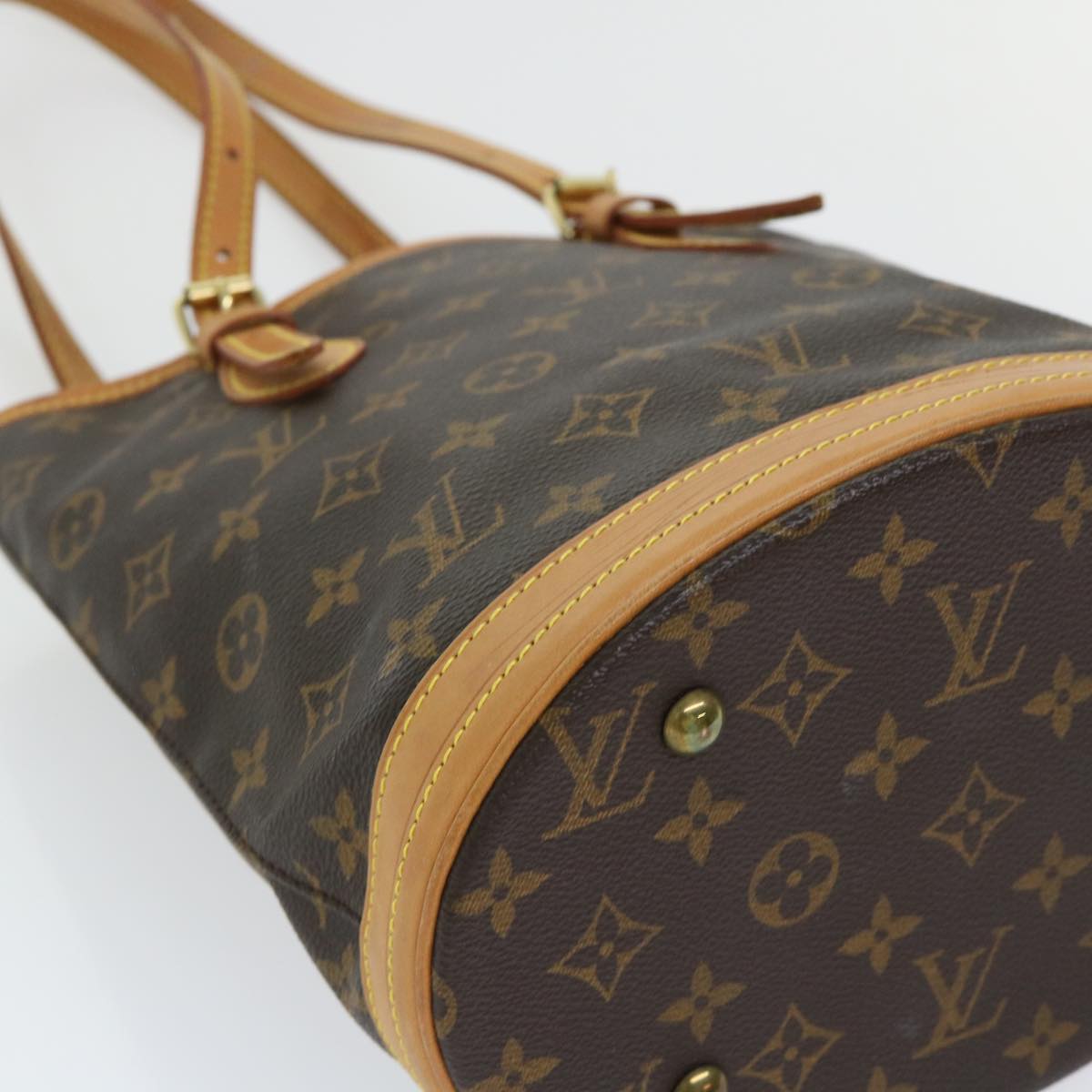 LOUIS VUITTON Monogram Bucket PM Shoulder Bag M42238 LV Auth hk823