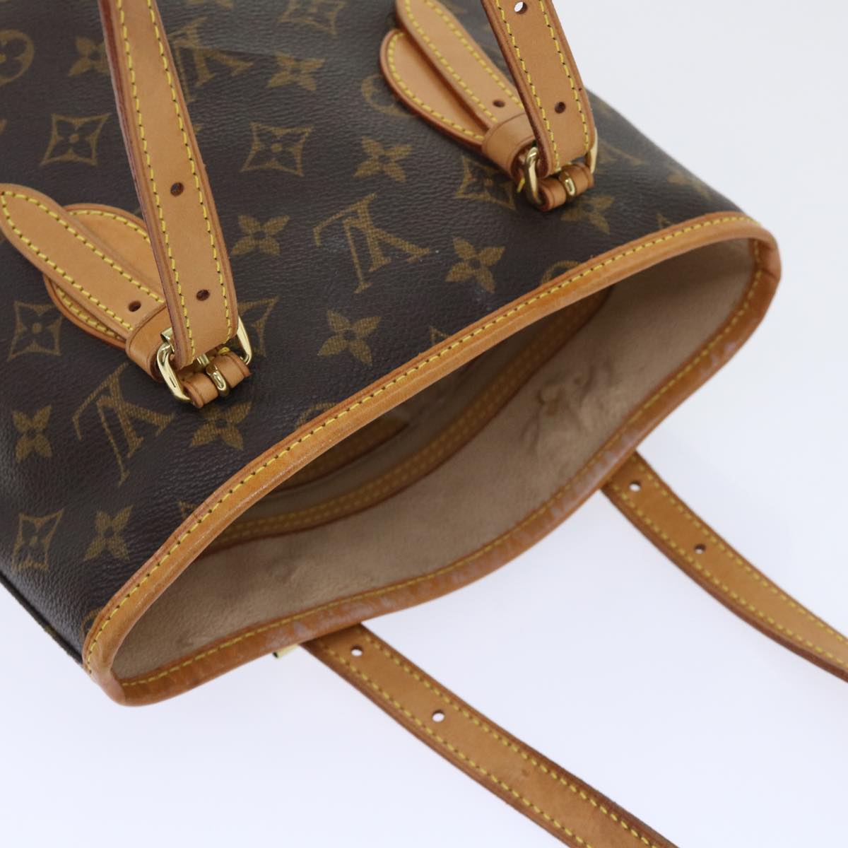 LOUIS VUITTON Monogram Bucket PM Shoulder Bag M42238 LV Auth hk823