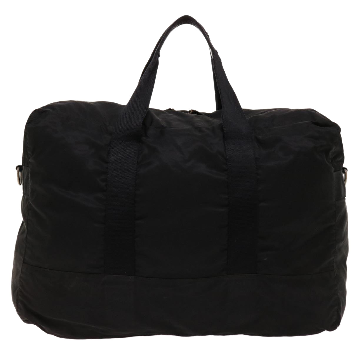 PRADA Boston Bag Nylon Black Auth hk838 - 0