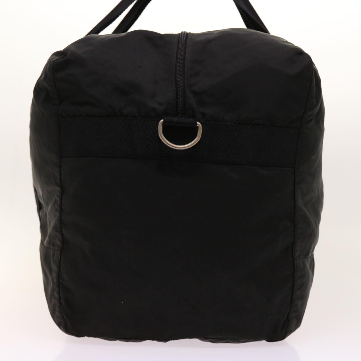 PRADA Boston Bag Nylon Black Auth hk838