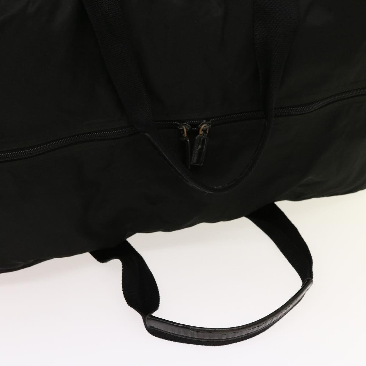 PRADA Boston Bag Nylon Black Auth hk838